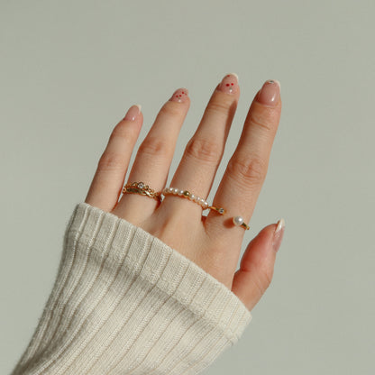 Pearl Beaded Ring (18K Gold)