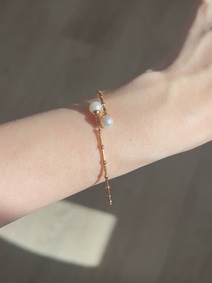 Quinn Double Pearl Bangle
