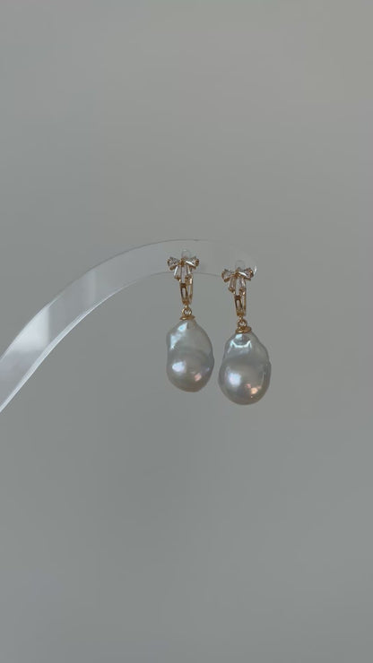 Baroque Pearl Earring Hoops / One Of A Kind