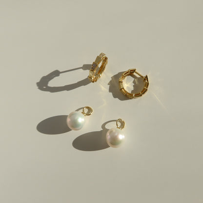 Renata Snake Hoop Earrings (No Pearl)