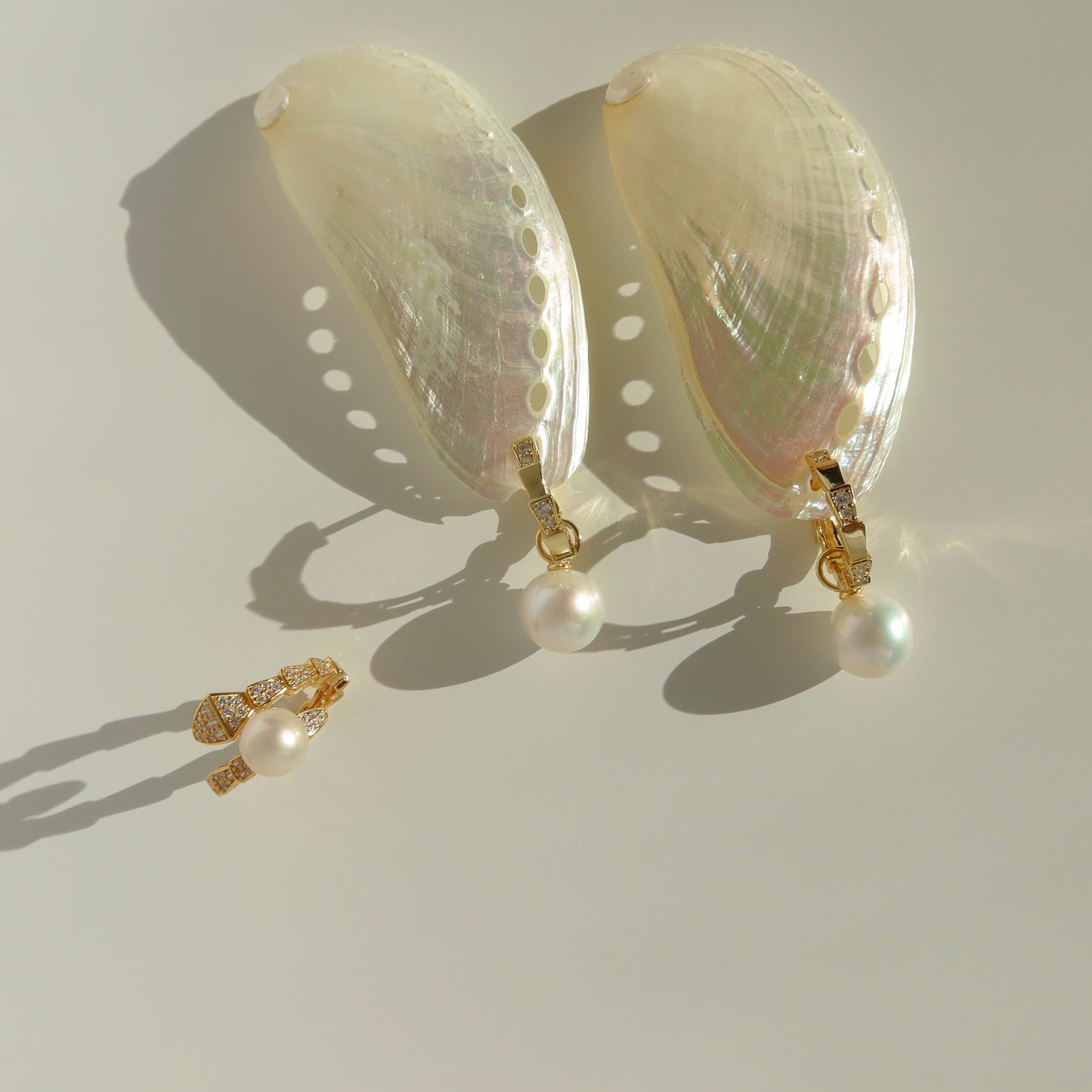 Renata Snake Hoop Earrings (No Pearl)