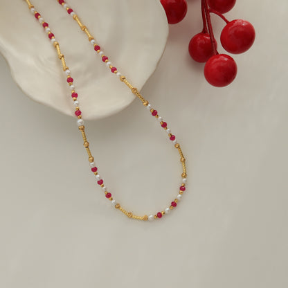 Mereke Ruby & Pearl Necklaces