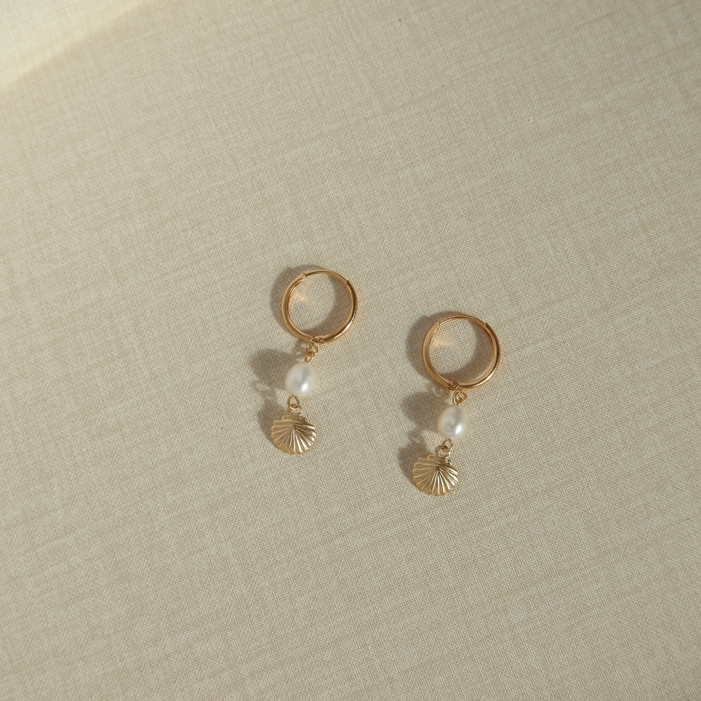Mini Seashell Huggie Hoops