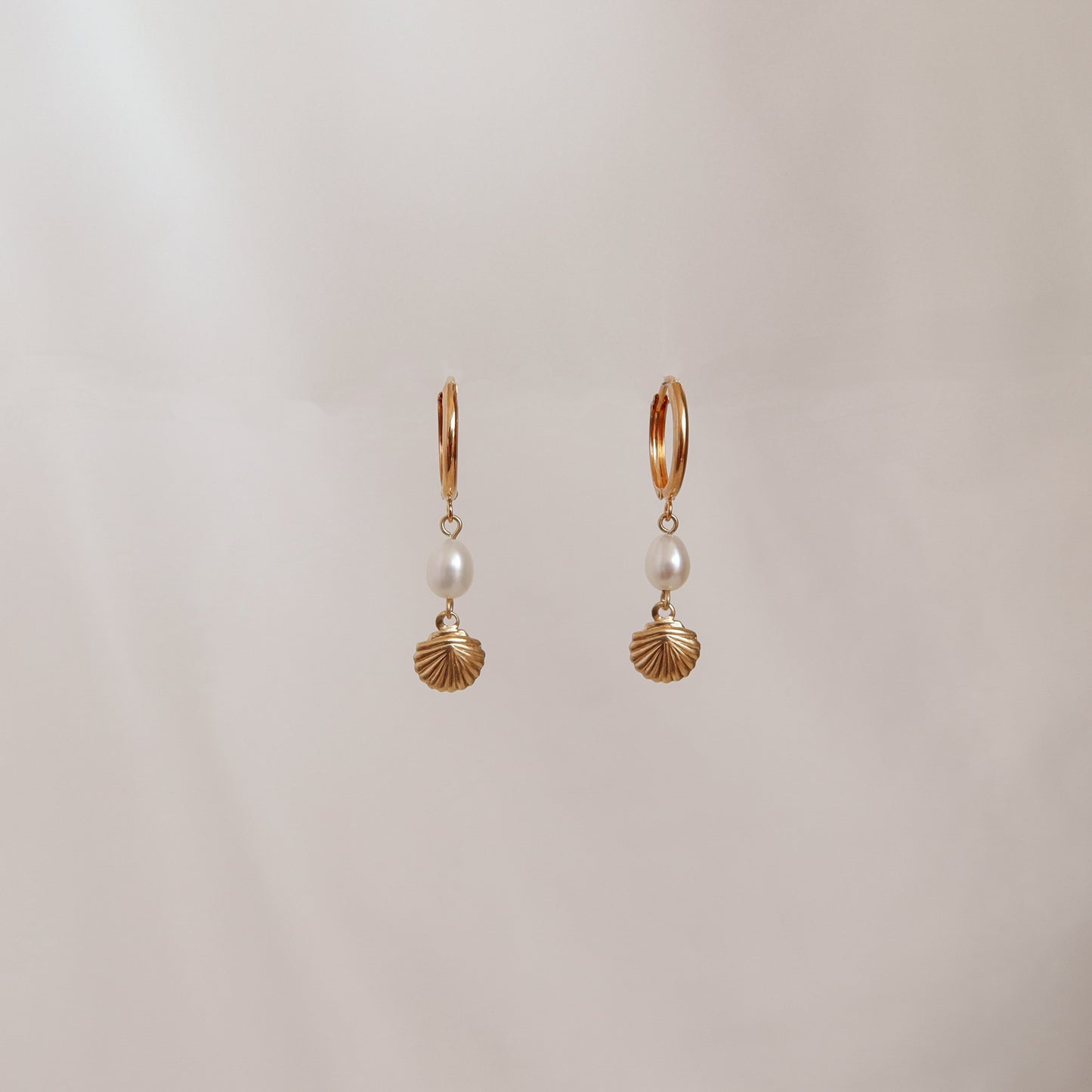 Mini Seashell Huggie Hoops