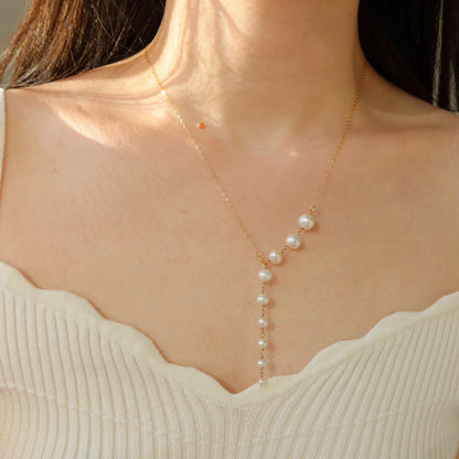Sena Pearl Cascade Lariat Necklace