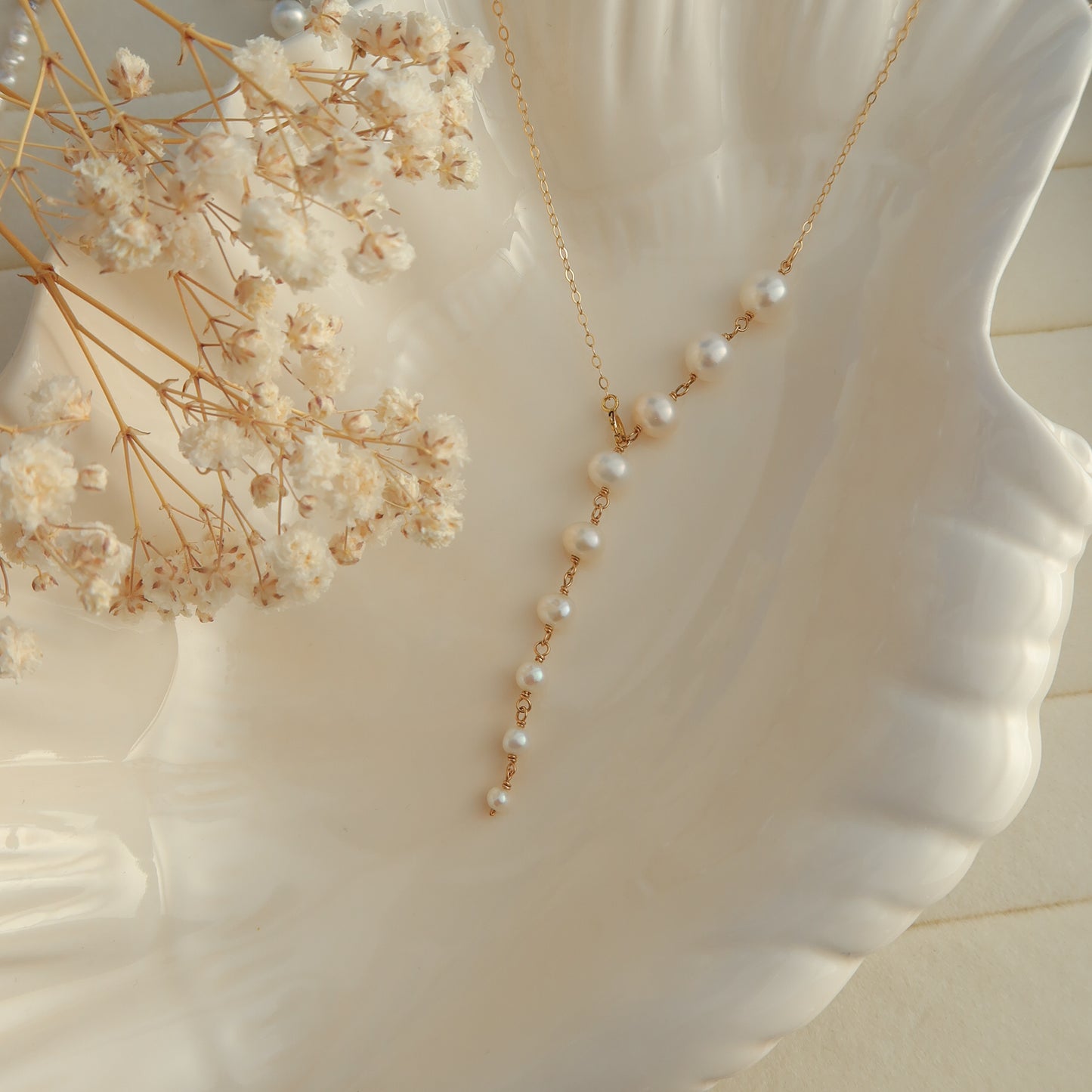 Sena Pearl Cascade Lariat Necklace