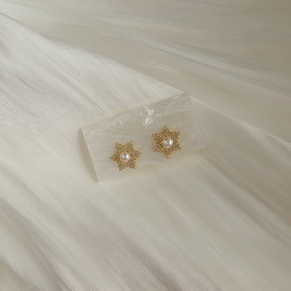 Pavé Snowflake Ear Studs