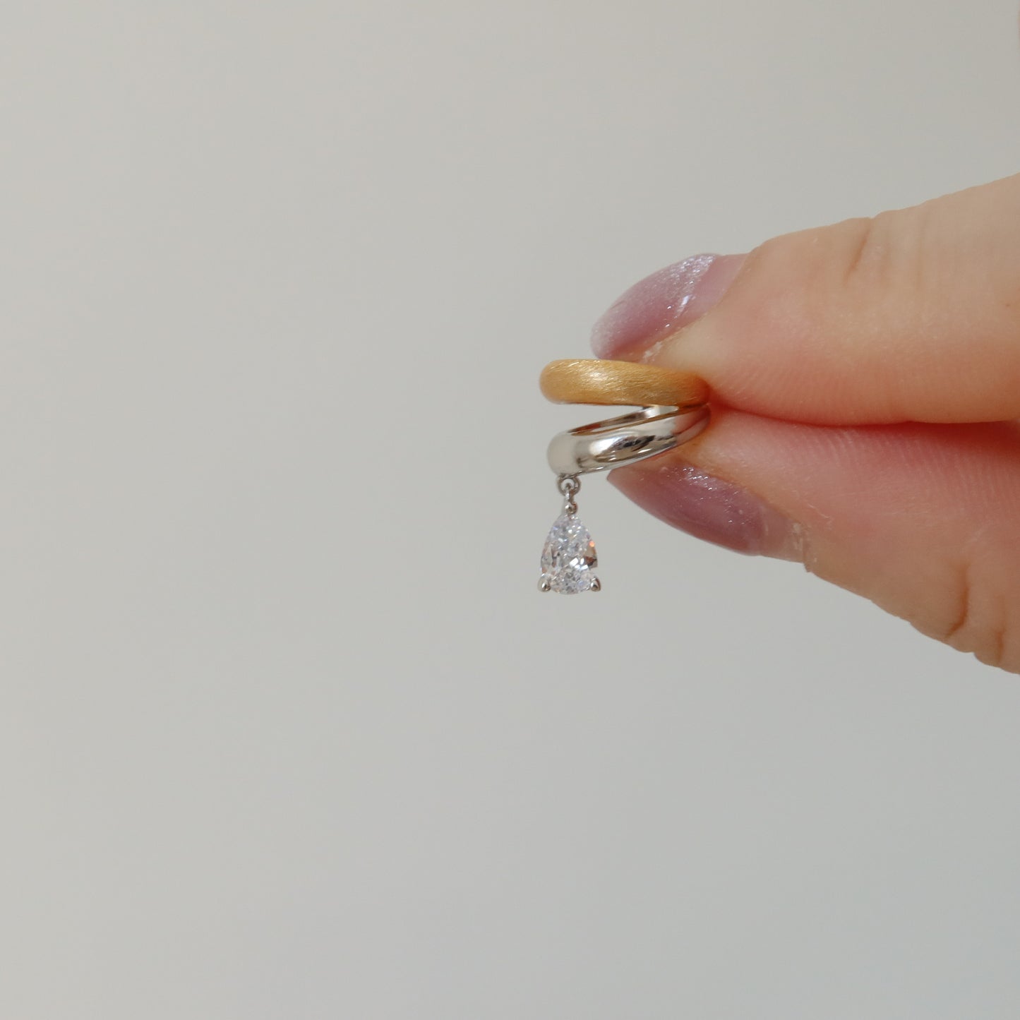 Teardrop Diamond Ear Cuffs