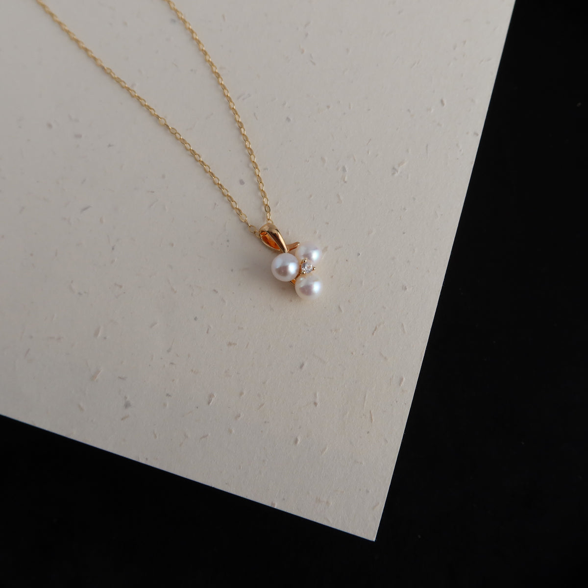 Triolet Pearl Pendant Necklace