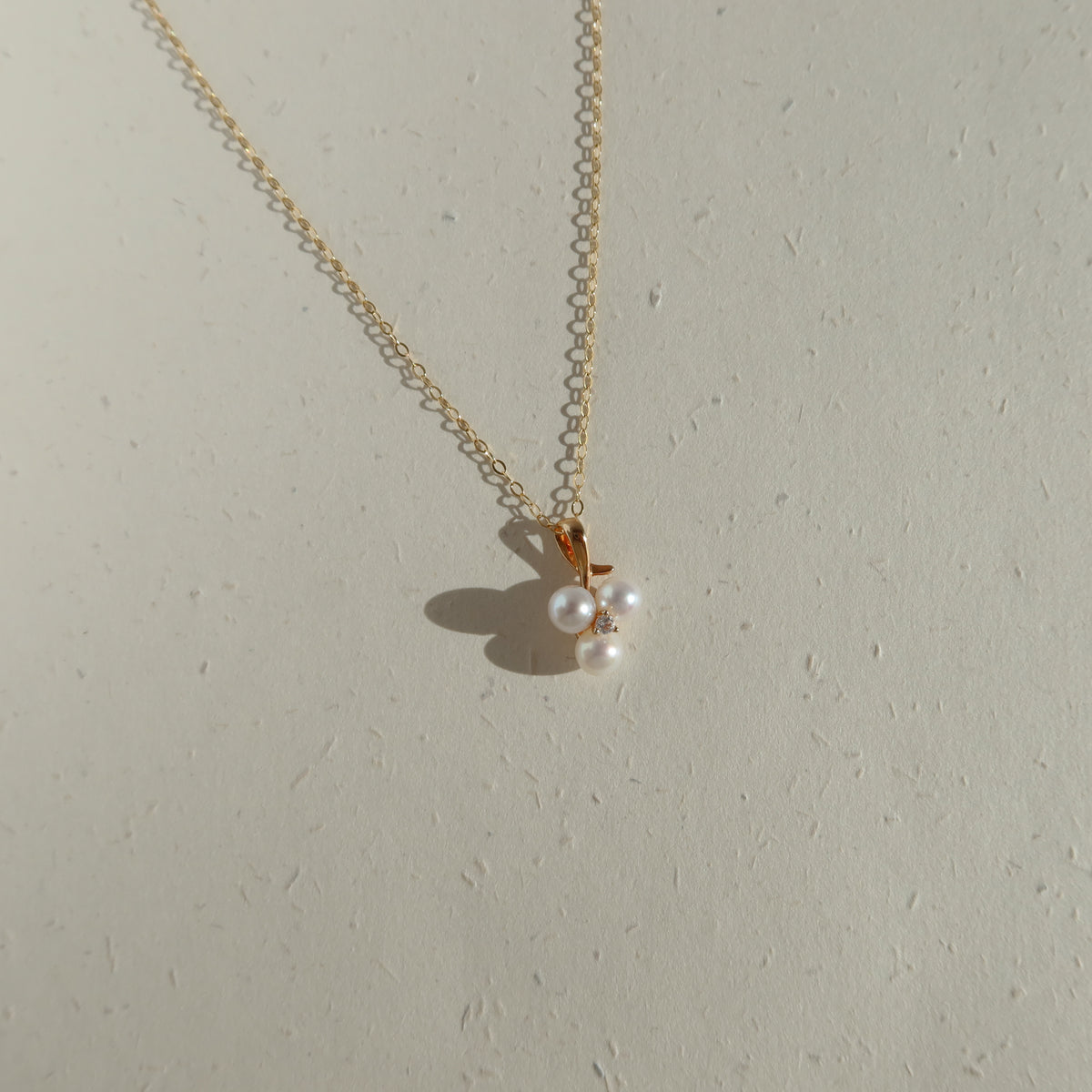 Triolet Pearl Pendant Necklace