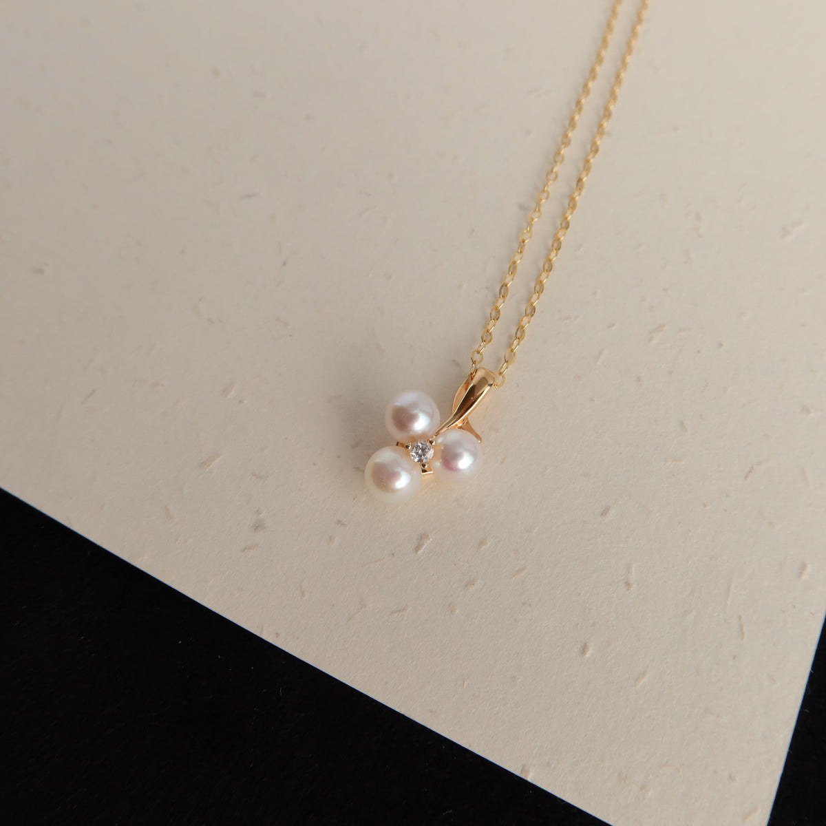 Triolet Pearl Pendant Necklace