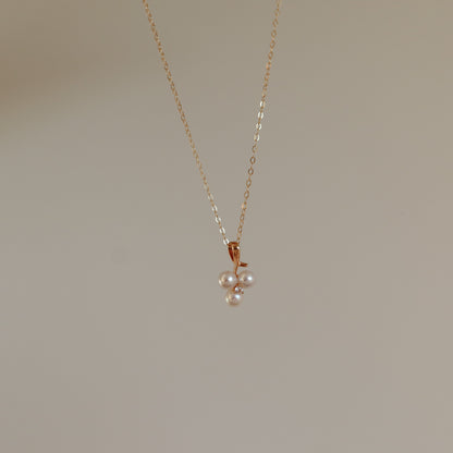 Triolet Pearl Pendant Necklace