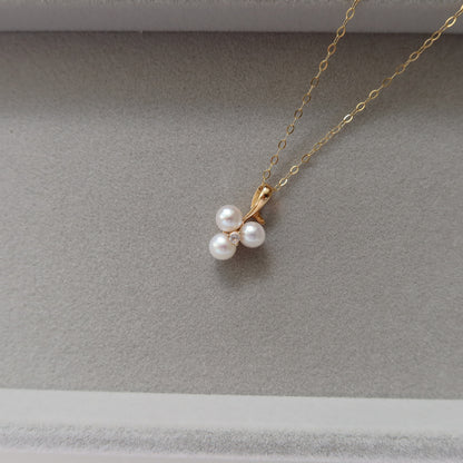 Triolet Pearl Pendant Necklace