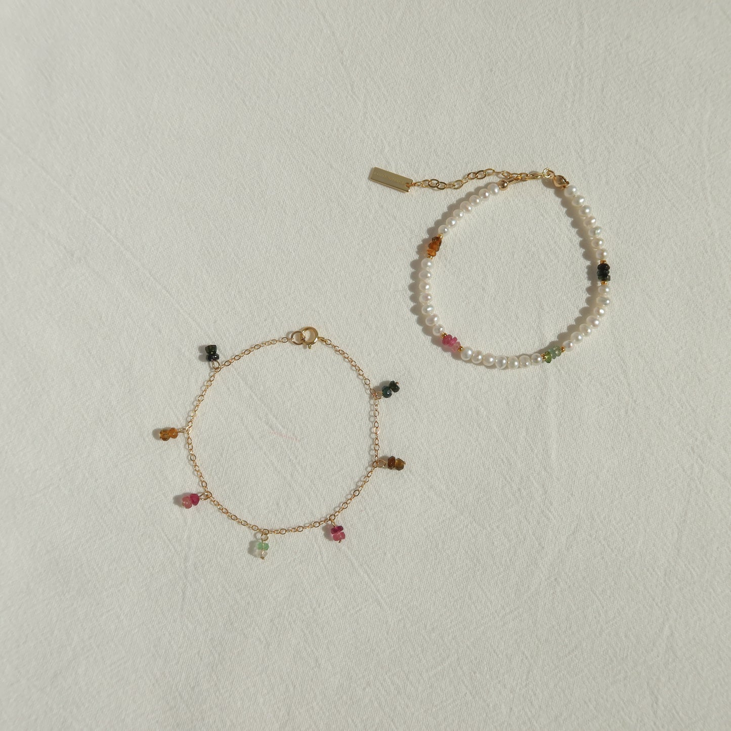 Maia Tourmaline And Pearl Bracelets