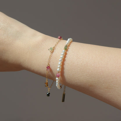 Maia Tourmaline And Pearl Bracelets