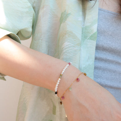 Maia Tourmaline And Pearl Bracelets