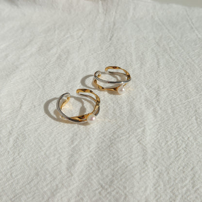 蛇形链上漂浮珍珠项链