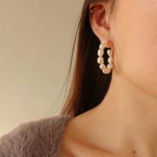 Load image into Gallery viewer, Blanche Baroque Pearl Hoops
