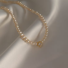 Load image into Gallery viewer, Pearl necklace with heart charm
