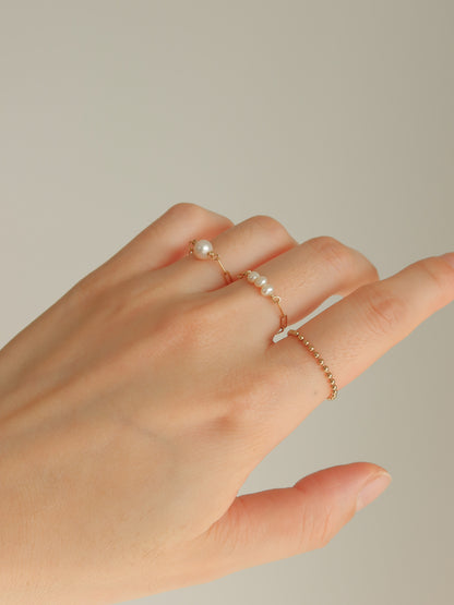 Link Chain Pearl Rings