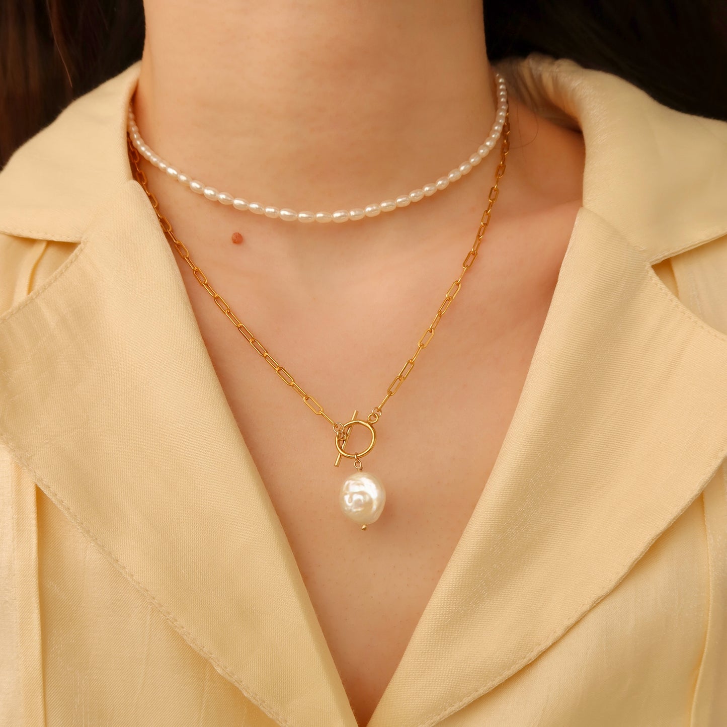 Carina Coin Pearl Necklace