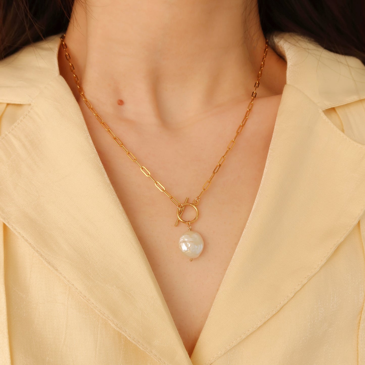 Carina Coin Pearl Necklace