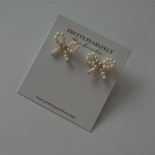 Load image into Gallery viewer, Pearl Bow Stud Earrings
