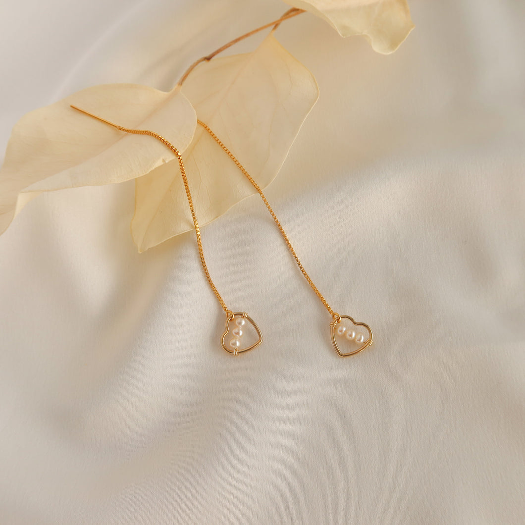 Herkimer Diamond Quartz Gold Filled Threader Earrings - Pam Hurst Designs