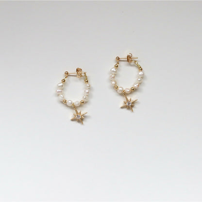 Giselle Baroque Pearl Hoops