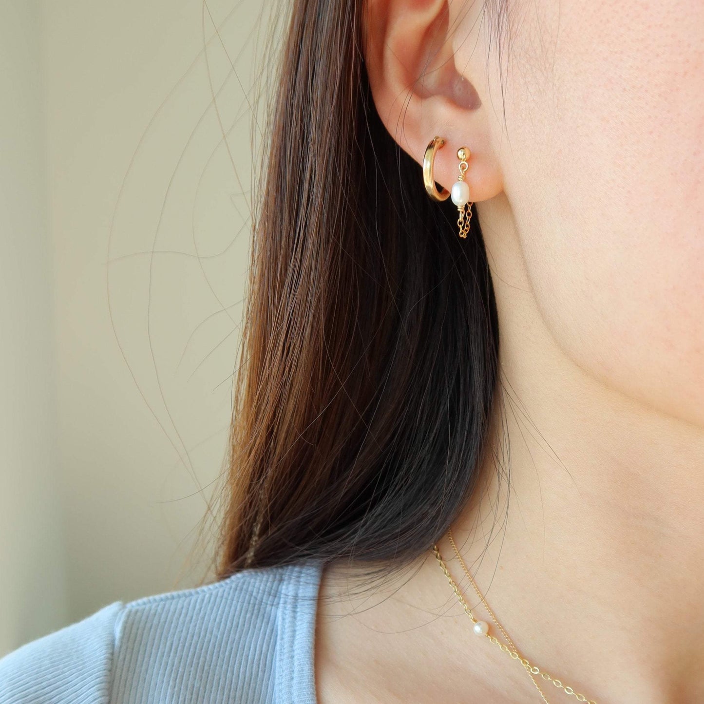 Stella Pearl Chain Earrings