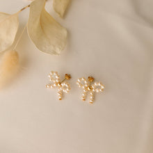 Load image into Gallery viewer, Pearl Bow Stud Earrings
